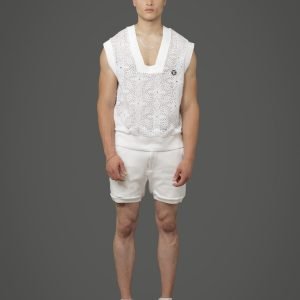 v-neck laced front tank top with cotton rib back
