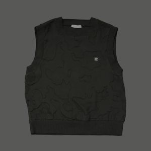 Black patchwork organza tank top